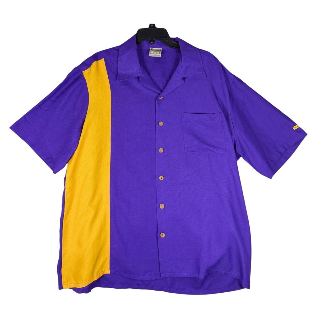 Maui Trading Company Vikings Short Sleeve Shirt Mens Size 2XL Purple Yellow NWT